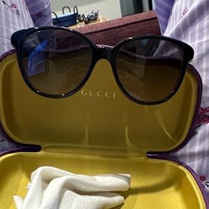 Gucci Black and Brown Women's Sunglasses